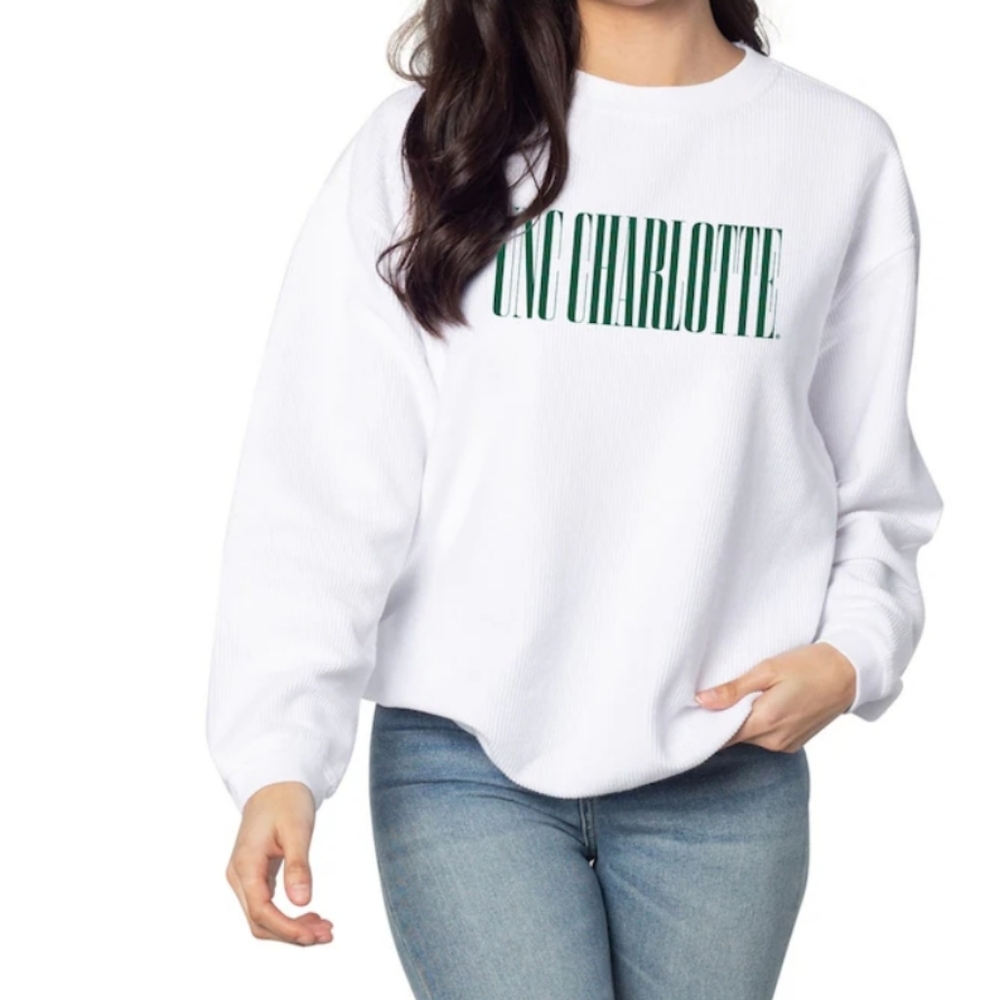 Chicka-d | UNC Charlotte Corded Crew Neck Sweatshirt